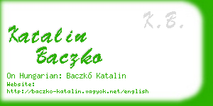 katalin baczko business card